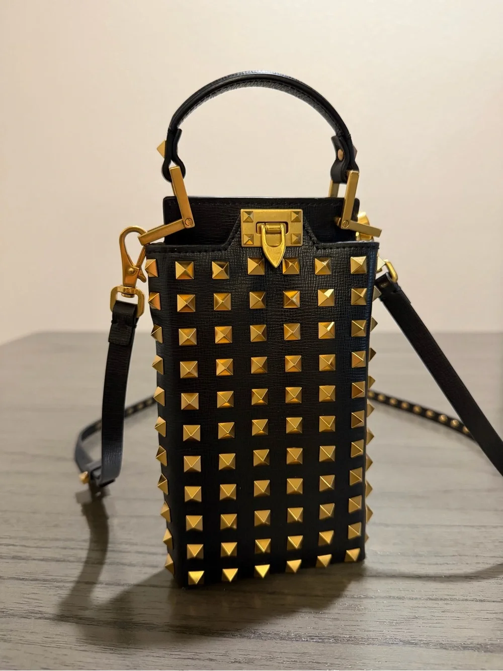 Valentino Garavani Black Studded Crossbody Bag - Picture 4 of 14